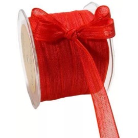 MAY ARTS RIBBONS~MESH RIBBON~RED RED RED~5/8THS INCH WIDE~SOLD BY THE YARD!