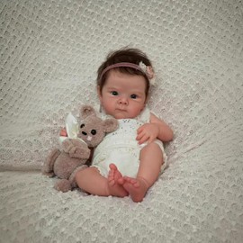 Wamdoll 19Inches Hand Rooted Hair Anatomically Correct Realistic Reborn Baby Dolls Crafted in Vinyl Full Body Lifelike Newborn Doll Washable for Girl