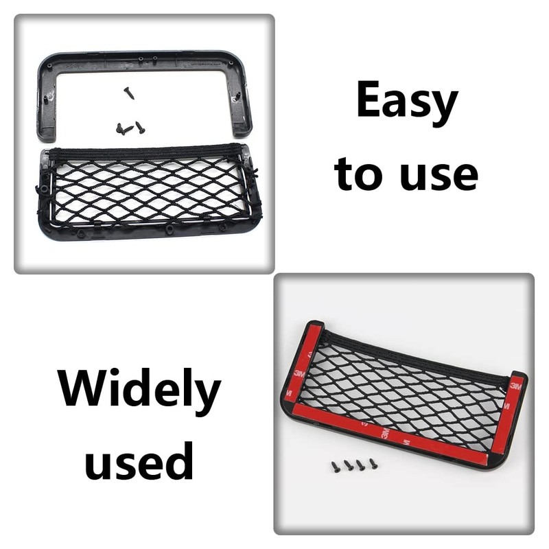 2 Pcs Car Storage Net Bags Black Mesh Organizer Nets