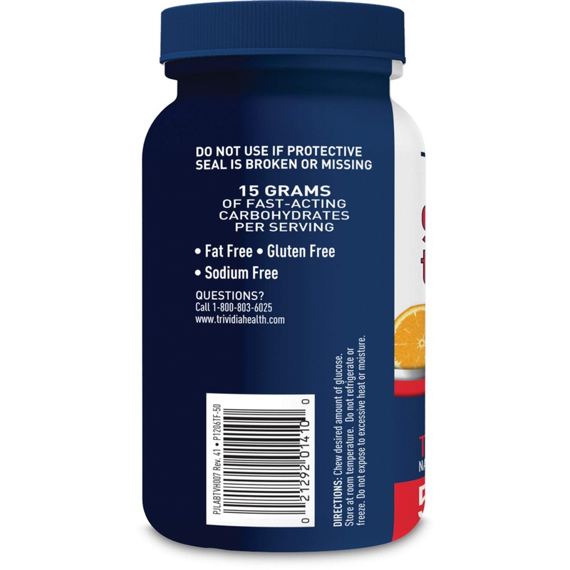 TRUEplus® Glucose Tablets, Tropical Fruit Flavor - 50ct Bottle