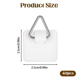 40Pcs Adhesive Picture Hangers for The Wall Plate Hangers Stick On Hooks Sticky Picture Frame Hooks for Pictures Frames Heavy Duty Pictures Hanging Hoops Without Nails