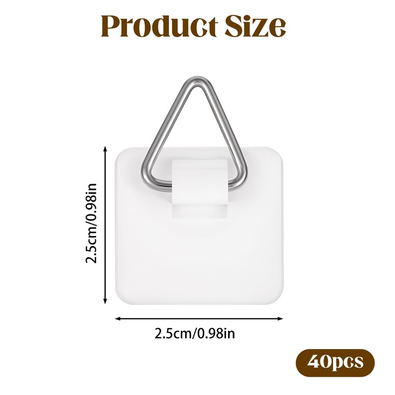 40Pcs Adhesive Picture Hangers for The Wall Plate Hangers Stick