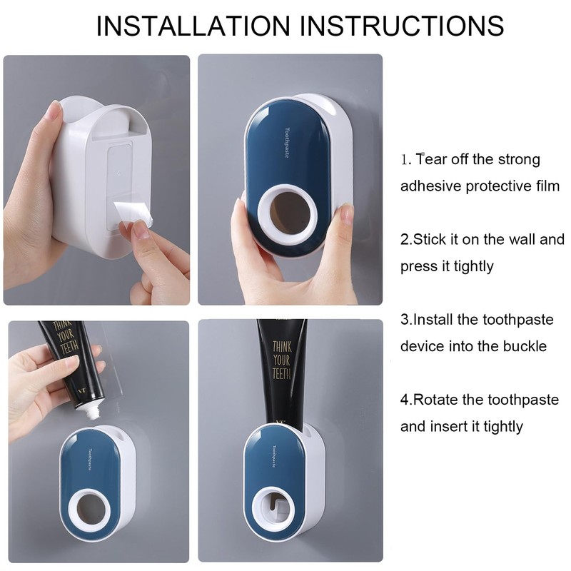 Toothpaste Dispenser Wall Mounted, Toothpaste Holder, Automatic Toothpaste Squeezer for