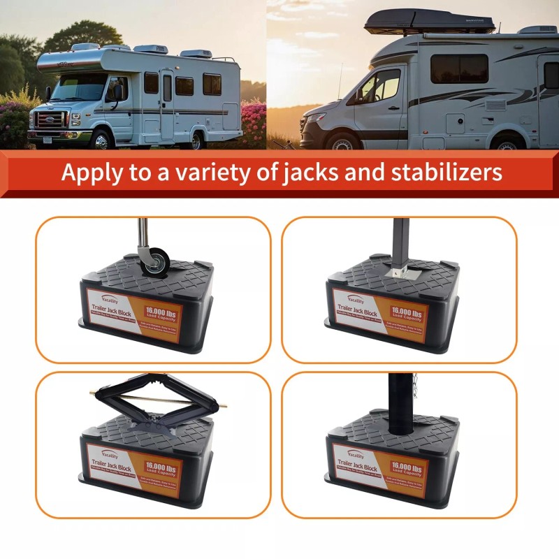 VACALLITY Trailer Jack Block Up 16000 lbs for RV Camper