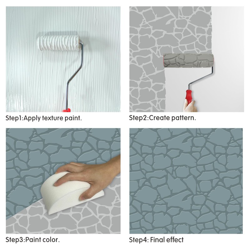 Nichiyo 10'' Patterned Paint Roller for Wall Decoration Classic Brick