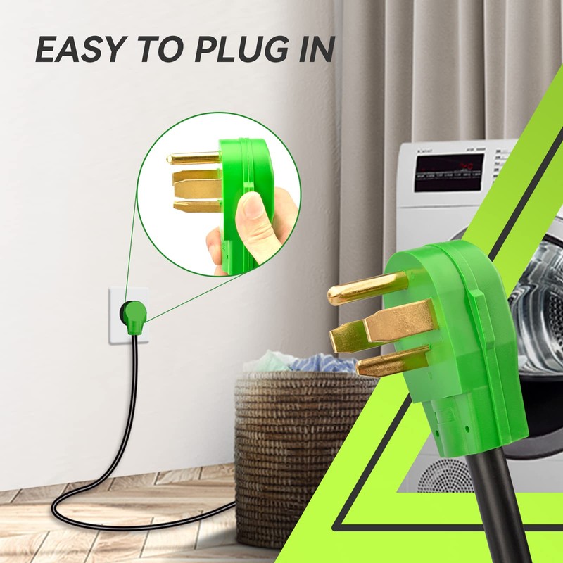 4 Prong Dryer Extension Cord 10 Feet, 30 Amp NEMA