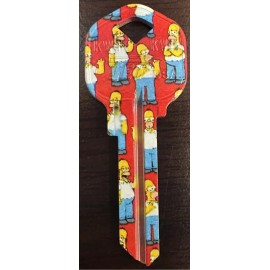 THE SIMPSONS - Homer Face House Key Blank Kwikset KW1/11 Keyway (KW-SM8)