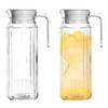 2 Pack Water Jar for Fridge, 1.1L Plastic Pitcher with