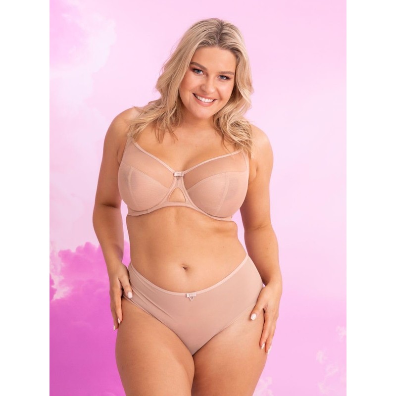 Curvy Kate Women Victory Balcony Everyday Bra, Beige (Latte), 32FF