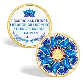 CHURYUML Mandala Meditation 10 Year Sobriety Coin - Inspirational Ten Year Sober Chip, AA Coins Medallions Recovery Chips Sobriety Gifts for Women Men Alcoholics Anonymous Addiction Recovery Gift