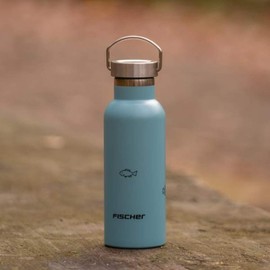FISCHER Children's Stainless Steel Drinking Bottle, 500 ml, Screw Cap, Food-Safe, Blue