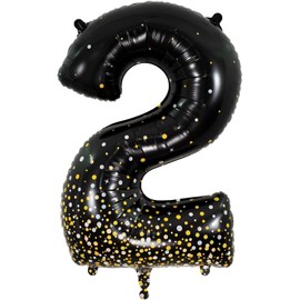 Oaktree 34" Number 2 Sparkling Fizz Black Gold Holographic