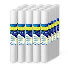 Standard Whole House Melt-blown Four Layers Filtration Polypropylene 5 Micron Sediment Filter 20” x 2.5” Fits 20” x 2.5” Housings. Compatible with FPMB5-20, FPMB520, SDC-25-2005/4, VX05-20 Pack of 25