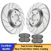 Autopartspconline Front Drilled Brake Rotors Disc Brakes Pads for 2007-2014