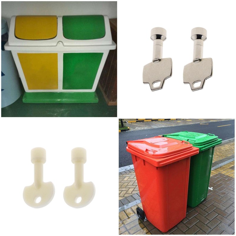 4PCS Triangle Key Trash Can Bin Metal Key Plastic Key