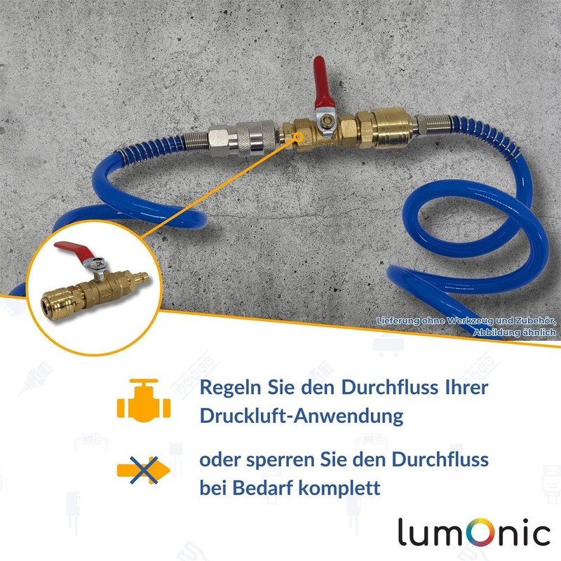 Lumonic Ball Valve 1/4 Inch with Quick Coupling and Plug