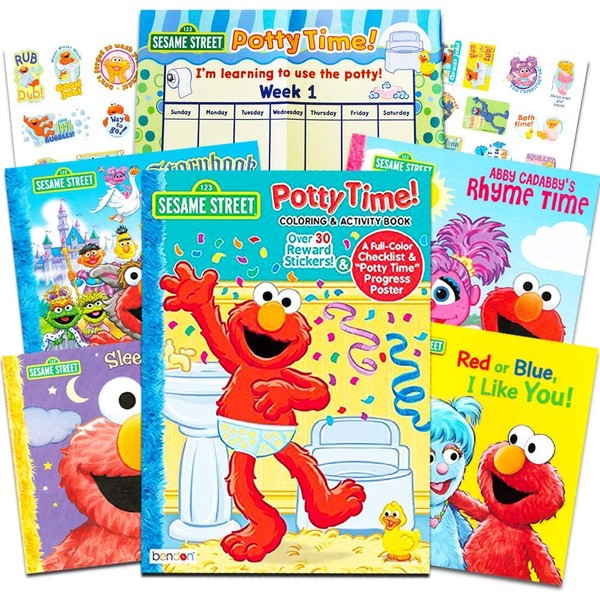Crenstone Sesame Street Elmo Potty Training Book Set For Toddlers