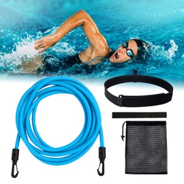Swimming Belt Pool, Adjustable Swimming Belt for Pool 4 m, Swimming Training Belt Adults Children, Swimming Resistance Swimming Lead Durable for Swimming Pools Resistance Training (Blue)