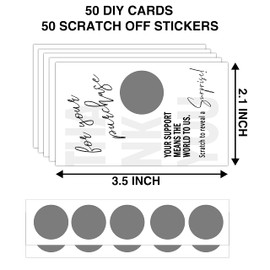 Thank You For Your Purchase Scratch Off Cards - Blank Gift Certificate Cards - Small Business Thank You for Order Cards - Make Your Own DIY Grey Scratch Off Cards - 50 Cards And 50 Stickers(C10)