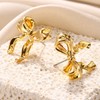 Silver Gold Bow Earrings for Women Cute Bowknot Stud Earrings