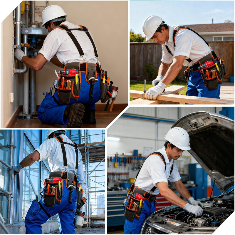 Tool Belt, Professional Tool Belts for Men, 32''-60'' Adjustable Magnetic