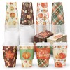 60 Set Fall Disposable Coffee Cups with Lids Sleeves, Autumn