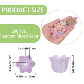 PONABEADIY 1 Box 200PCS Luminous Flower Beads with Holes Glow in the Dark Acrylic Colorful Lily of the Valley Glitter powders Loose Spacer Bead for Jewelry Making Bracelets Necklaces Diy Crafts Supply