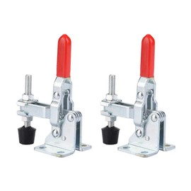 Yosoo Mini Toggle Clamp 2-Piece Set GH-101-A Vertical Clamp Downward Press Toggle Clamp 50 KG Holding Capacity U-Shaped Vertical Handle Type Welding Riveting Iron Zinc-Coated 2 pcs