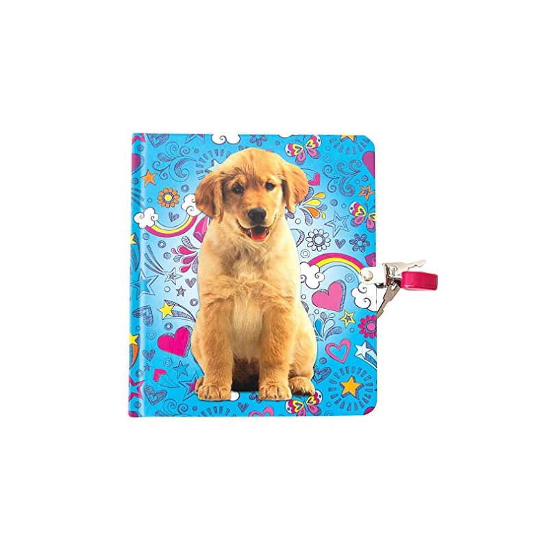Playhouse Puppy Doodles Shiny Foil Cover Lock & Key Lined