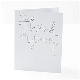 Thank You Cards (UKG7417) - Blank - Pack of 30 - Silver Embossed