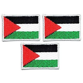 Umama Patch Set of 3 Mini flag '' 0.6X1.1 '' Country National Palestine Flag Military Patch World Country Flag Motif Sew Iron on Patch for Kids Clothing School Bag Jackets Jeans Backpacks Hats