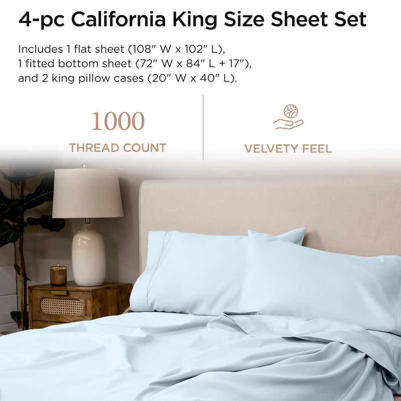 Threadmill California King Sheets - 1000 Thread Count Luxury Bed
