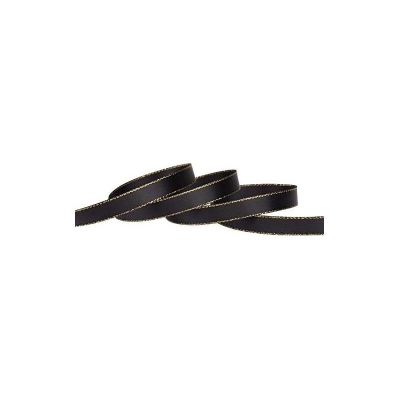 IDECORRIBBONS Width 0.4 inch (9 mm) Double-sided Satin Gold Edge