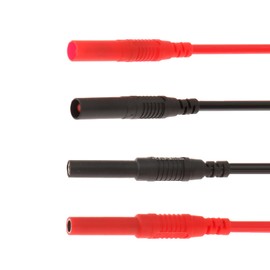 DIANN 2pcs Multimeter Test Lead Extension Female to Female Connector 4mm Banana Plug to Jack Heavy Duty 14AWG Silicone Wires Meter Leads Probes