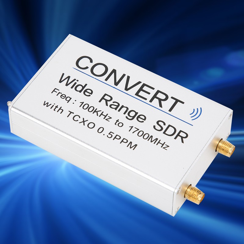 USB RTL SDR Receiver Silver Aluminum Alloy 100KHz-1.7GHz UV HF