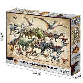 Epoch 1000 Piece Jigsaw Puzzle Jurassic World / New Ruler Size Chart (19.7 x 29.5 inches (50 x 75 cm)