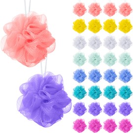 Sunnyray 200 Pcs Bath Sponge Shower Loofahs Bulk Exfoliating Body Scrubber Balls Pack 20g Assorted Colors Mesh Pouf Travel Cleaning Wash Puff Bathing Accessories for Women Men Body Wash, 8 Colors