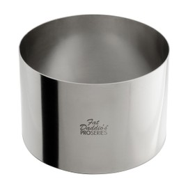 Fat daddio de acero inoxidable redondo para tartas y repostería anillos, Plateado, 5 Inch x 3 Inch, 1