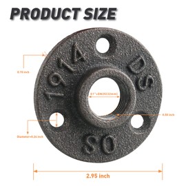 Home TZH 1" Floor Flange, 30 Pack Malleable iron Pipe Flange for Industrial vintage style, Flanges with Threaded Hole for DIY Project/Furniture/Shelving Decoration (30Pack,1")