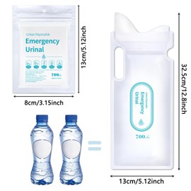 ZEACCT 8 Stück Einweg-Urinalbeutel, Tragbare Urinalbeutel, Notfall-Urinal-Werkzeug mit Griff, Geeignet für Camping-Reisenotfälle und Staus, Geeignet für Männer, Frauen, Kinderpatienten