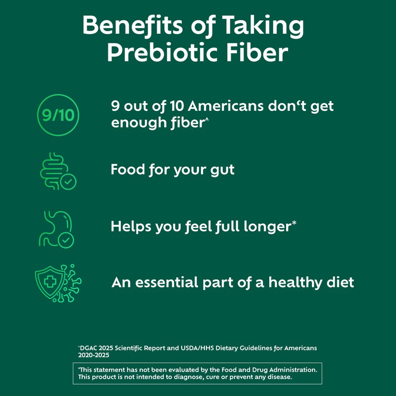 Benefiber Daily Prebiotic GLP-1 Friendly Fiber Supplement Powder for Digestive