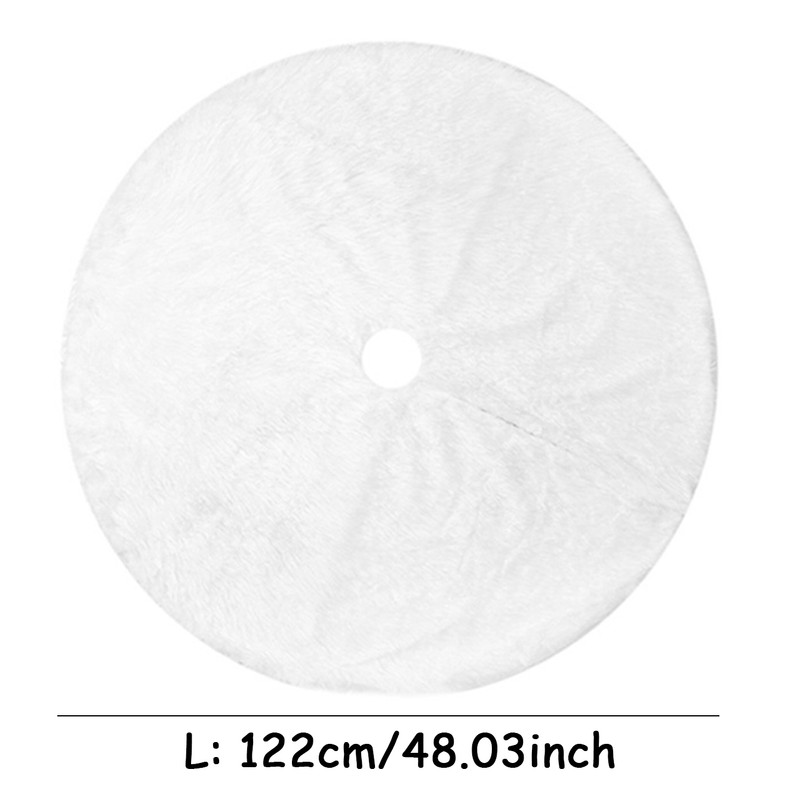 White Faux Fur Christmas Tree Skirt for Holiday Decorating –