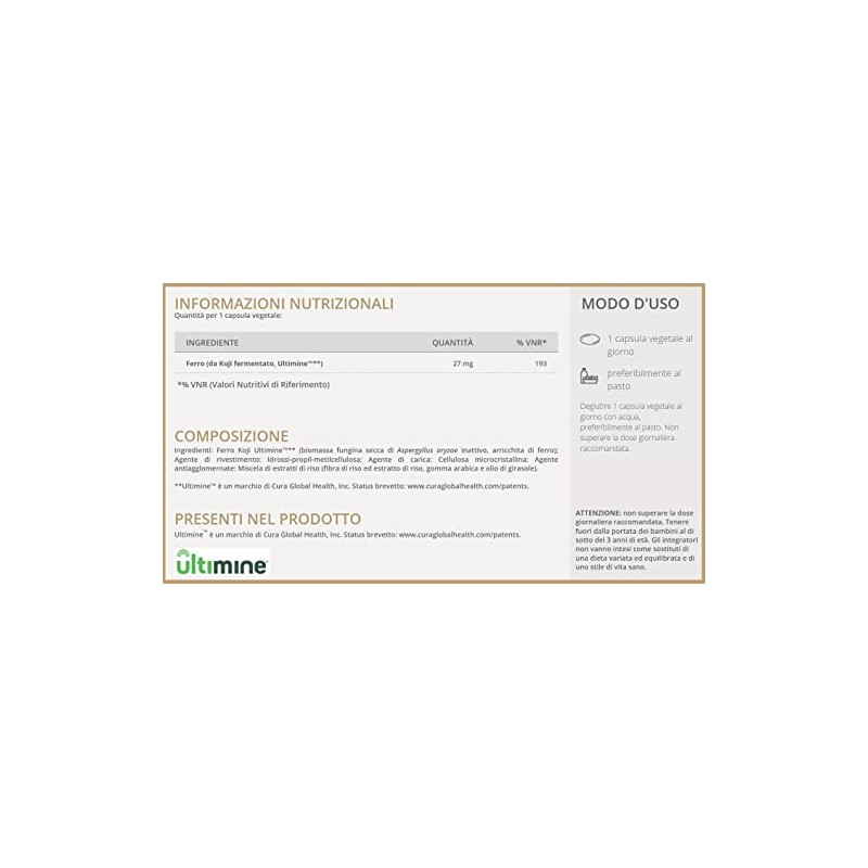 Solgar FERRO KOJI, 30 capsule vegetali – Ferro Ultimine™ da