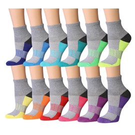 Tipi Toe - Calcetines deportivos deportivos para correr y correr para mujer, 12 pares, Espectro de escala de grises, 9-11