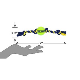 Dog Toys Interactive Rope and Tennis Ball Tough Play Fetch Catch Tug for Little to Big Breeds Horses and Donkey Love The Mega Size (Full Set of All 4 Sizes)