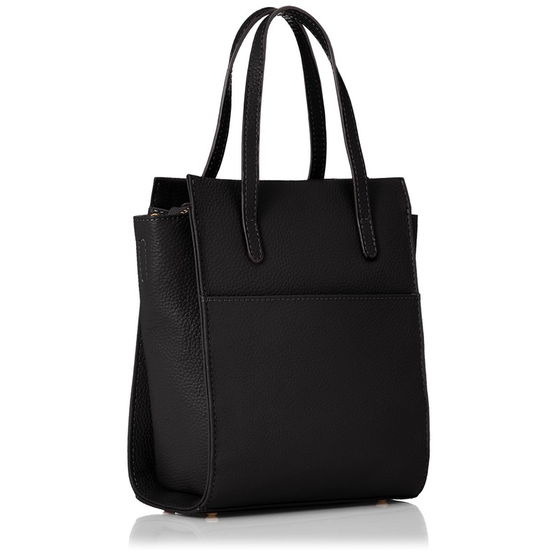 Kuko 2253111306 Tote Bag, Leather 2-Way Mini Tote Bag, black