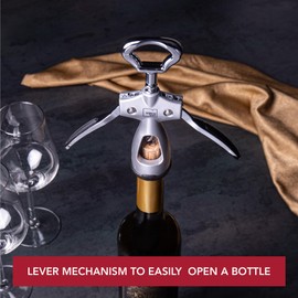 Vacu Vin Silver Winged Corkscrew, Standard