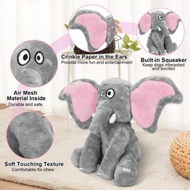 Letsmeet Plush Large Dog Toys with Squeaker and Crinkle Paper, Interactive Puppy Chew and Teeth Cleaning Toy, Pet Toys for Small, Medium and Large Dogs