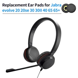 Ear Pads for Jabra Evolve 20 20se 30 30II 40 65 65+Replacement Ear Cushion Foam Cover Compatible with Jabra Evolve 20 30 40 65 Headphone (New Black earpads)