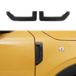 PDKLIN for Bronco Sport Fender Side Vents Cover Trim Decal for Ford Bronco Sport 2021 up Black ABS Carbon Fiber Grain Exterior Accessories 2pcs